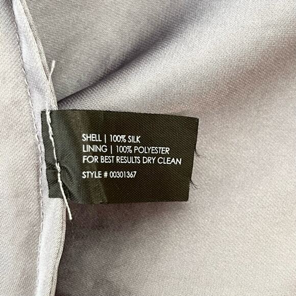 Club Monaco Silk Pleated‎ Polka Dot Midi Skirt in Gray and White, Size 2 - Picture 10 of 10